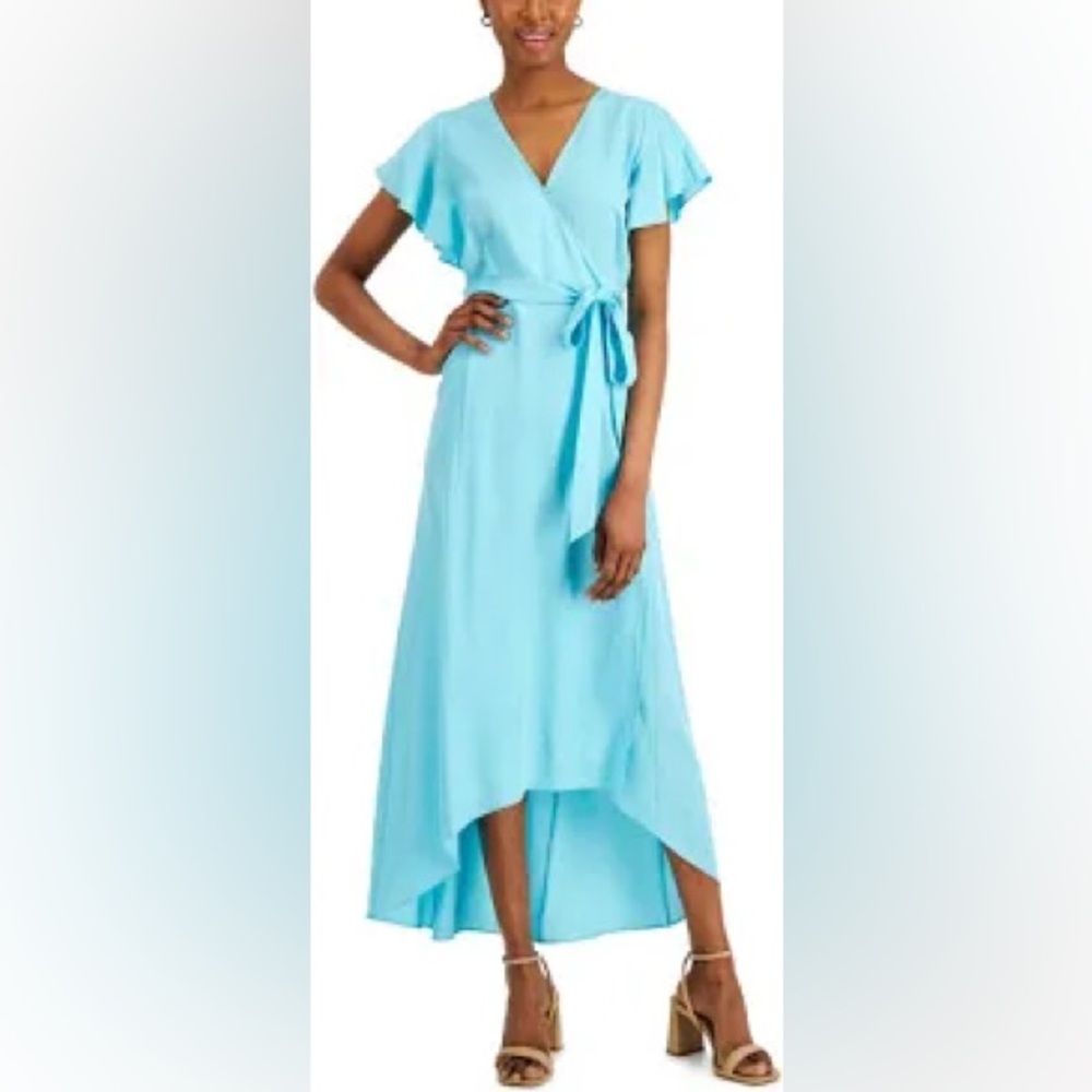 NWT CHARTER CLUB ISLAND BREEZE CROSSOVER WAIST TIE MAXI DRESS SIZE XL LI…